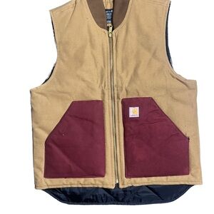 Carhartt Brown and Red Work Vest